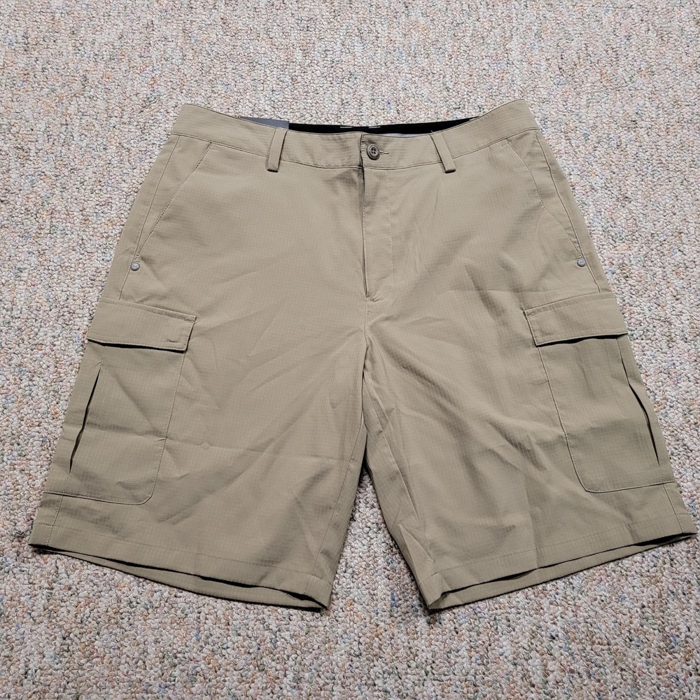 Under Armour Short Court Cargo Shorts Mens 34 Tan HeatGear Ripstop NWT 1253406